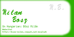 milan bosz business card
